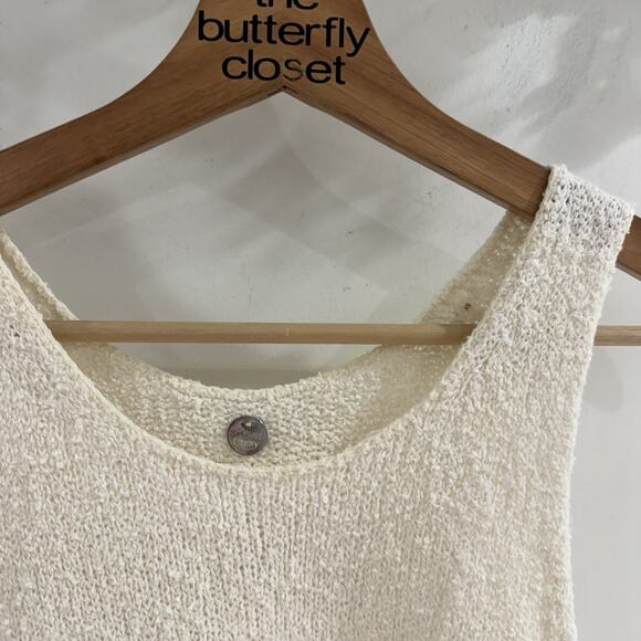 Margaret O’Leary Cream Knit Tank XS Boho Neutral LB - Picture 2 of 3